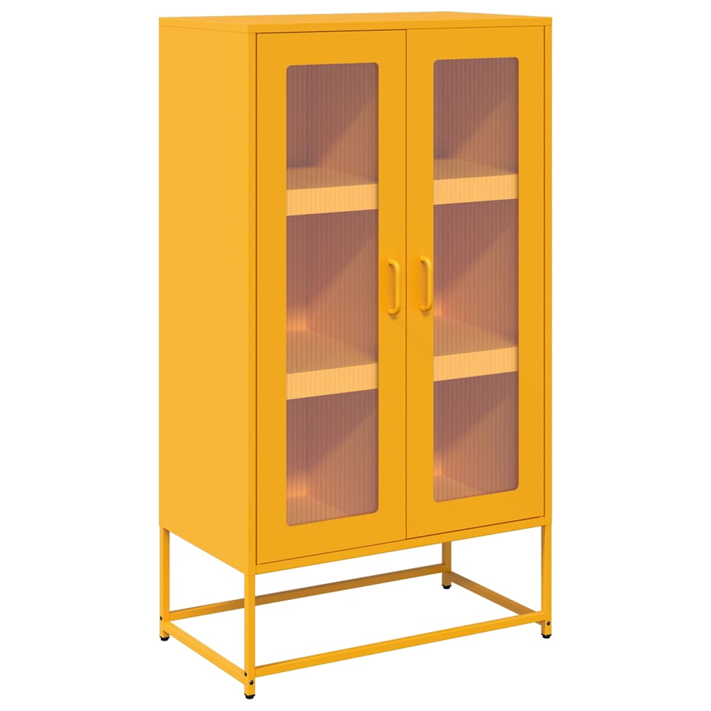 Hoge kast 68x39x123 cm staal mosterdgeel is nu te koop bij PeponiXL, paradijselijk wonen!