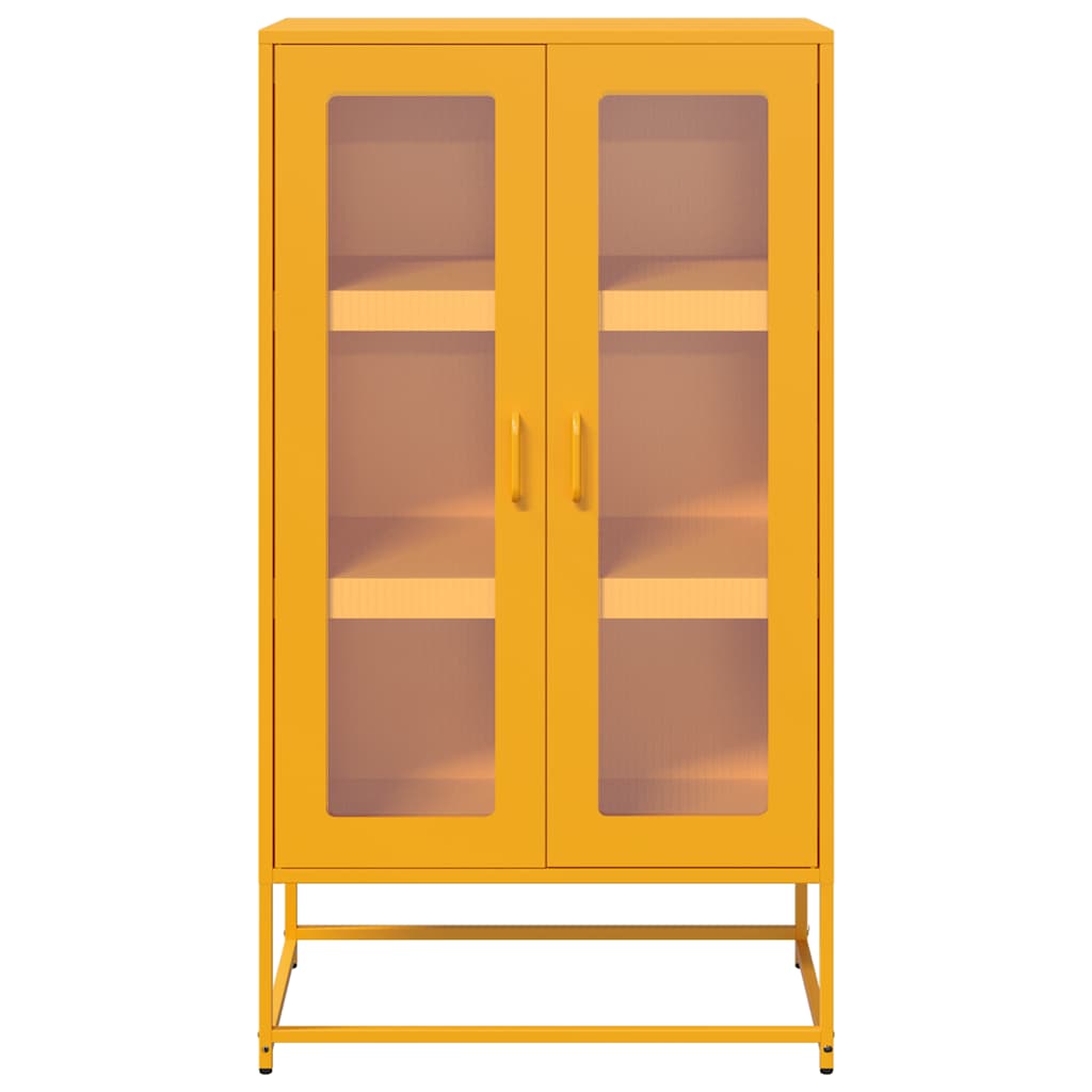 Hoge kast 68x39x123 cm staal mosterdgeel is nu te koop bij PeponiXL, paradijselijk wonen!