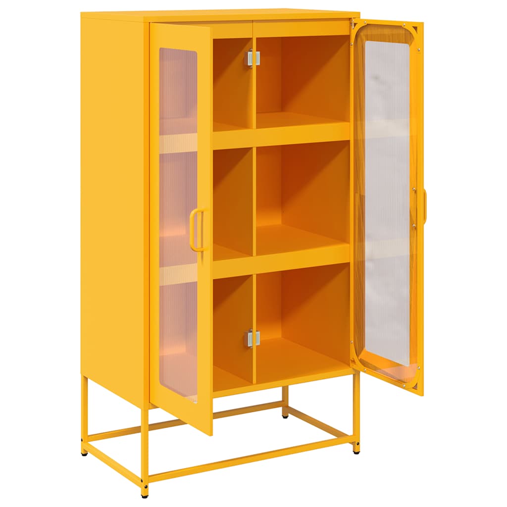 Hoge kast 68x39x123 cm staal mosterdgeel is nu te koop bij PeponiXL, paradijselijk wonen!