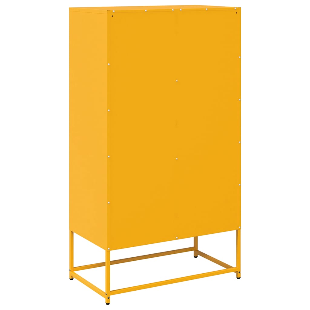 Hoge kast 68x39x123 cm staal mosterdgeel is nu te koop bij PeponiXL, paradijselijk wonen!