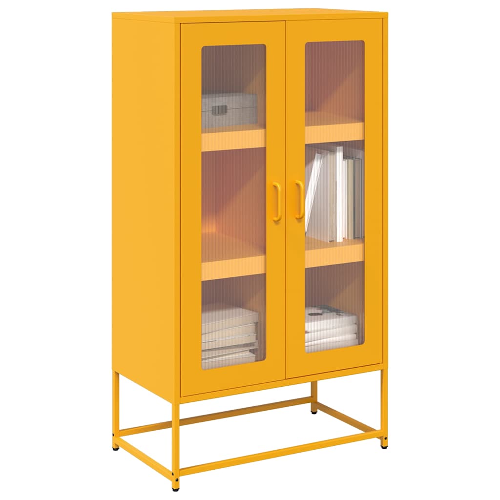Hoge kast 68x39x123 cm staal mosterdgeel is nu te koop bij PeponiXL, paradijselijk wonen!