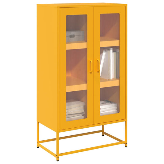 Hoge kast 68x39x123 cm staal mosterdgeel is nu te koop bij PeponiXL, paradijselijk wonen!