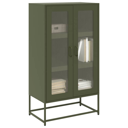 Hoge kast 68x39x123 cm staal olijfgroen is nu te koop bij PeponiXL, paradijselijk wonen!