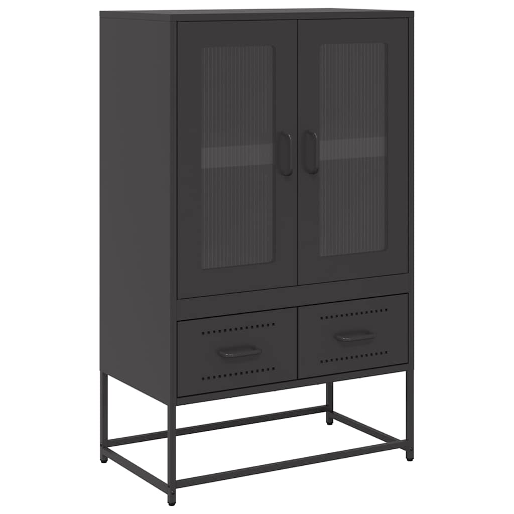 Hoge kast 68x39x111,5 cm staal zwart is nu te koop bij PeponiXL, paradijselijk wonen!