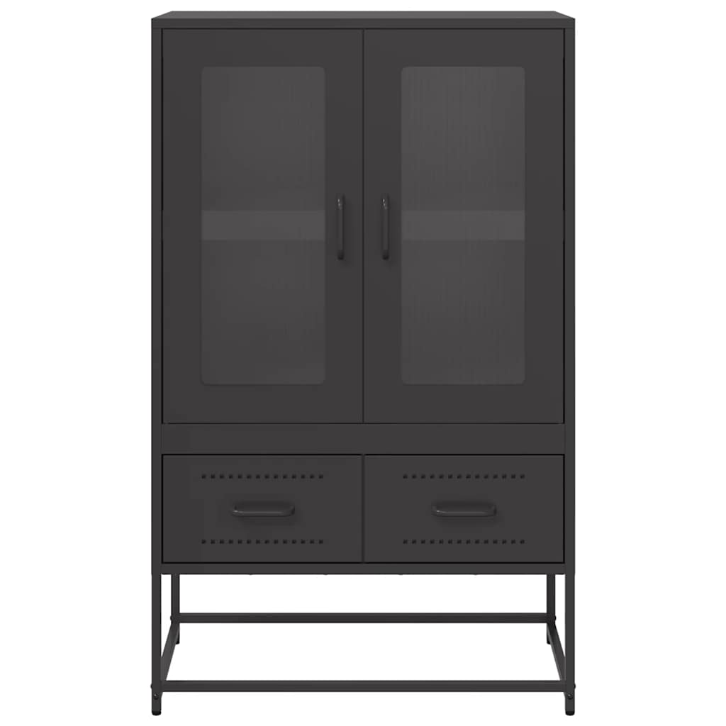 Hoge kast 68x39x111,5 cm staal zwart is nu te koop bij PeponiXL, paradijselijk wonen!
