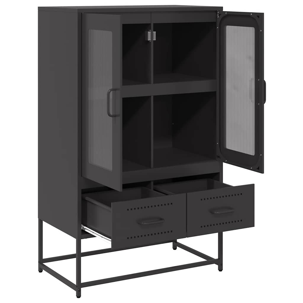 Hoge kast 68x39x111,5 cm staal zwart is nu te koop bij PeponiXL, paradijselijk wonen!