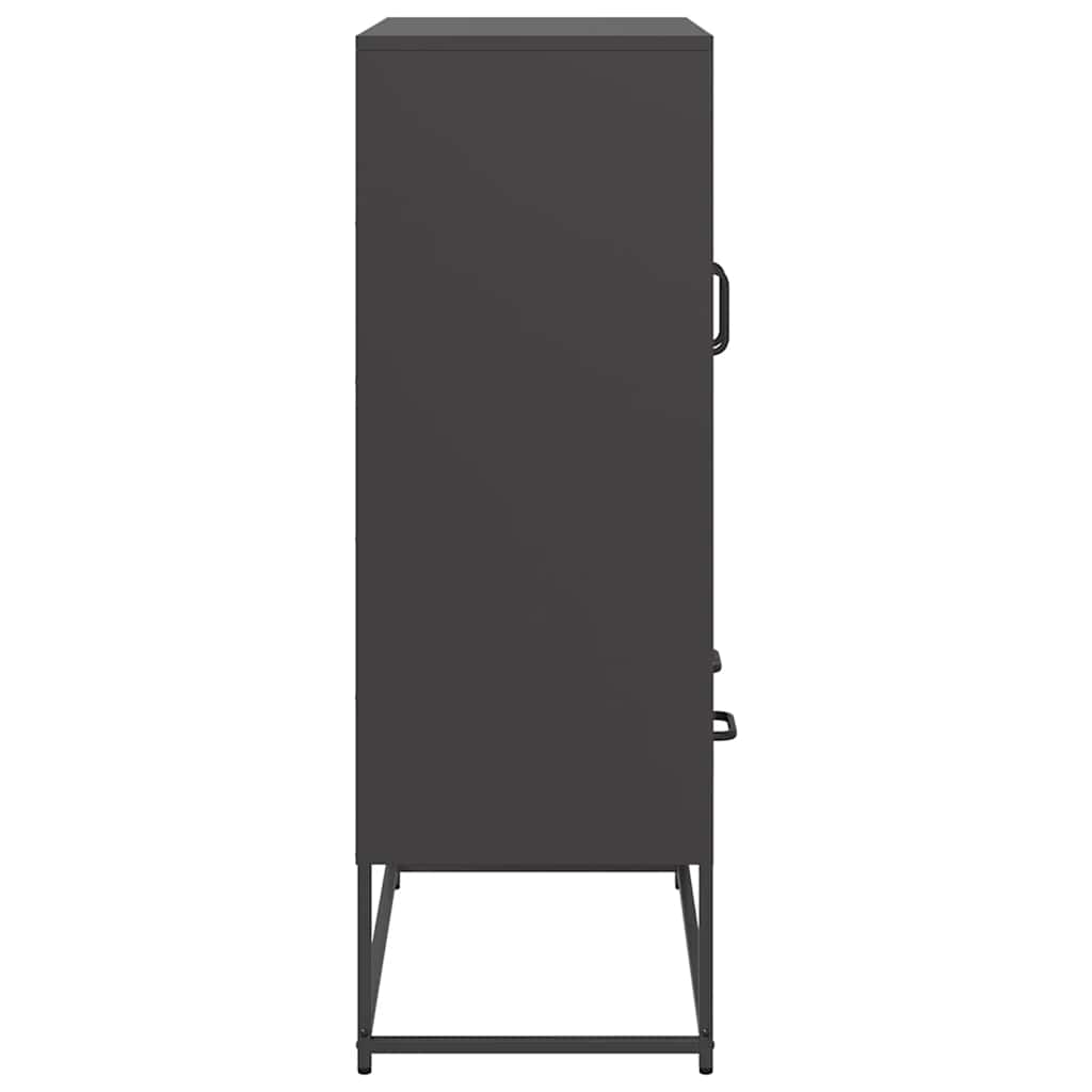 Hoge kast 68x39x111,5 cm staal zwart is nu te koop bij PeponiXL, paradijselijk wonen!