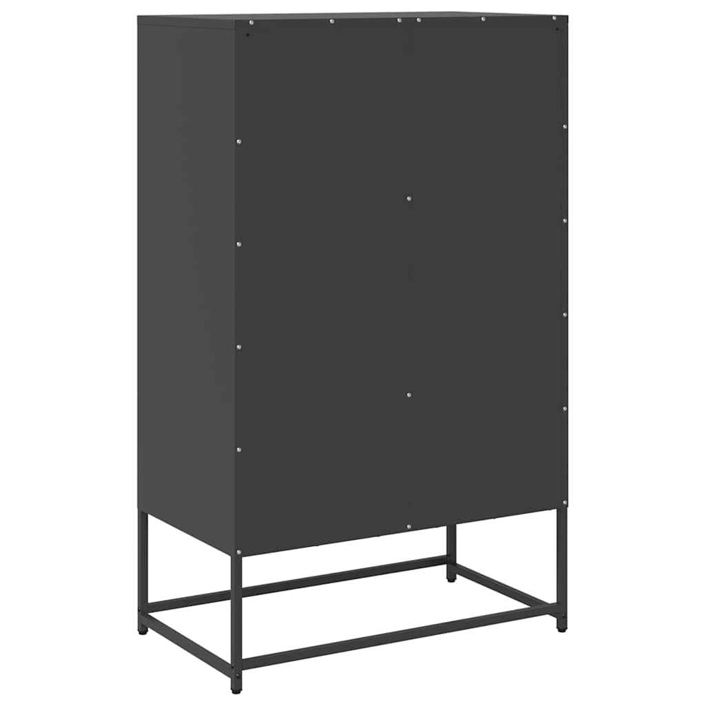 Hoge kast 68x39x111,5 cm staal zwart is nu te koop bij PeponiXL, paradijselijk wonen!