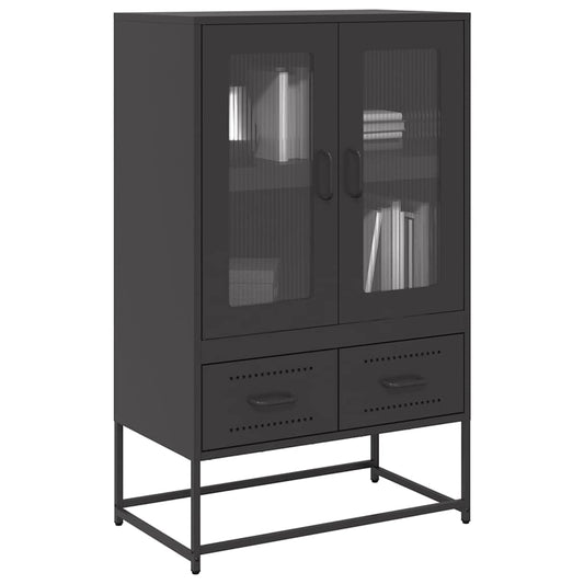 Hoge kast 68x39x111,5 cm staal zwart is nu te koop bij PeponiXL, paradijselijk wonen!