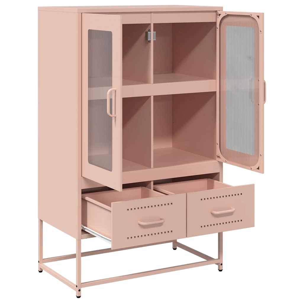 Hoge kast 68x39x111,5 cm staal roze is nu te koop bij PeponiXL, paradijselijk wonen!