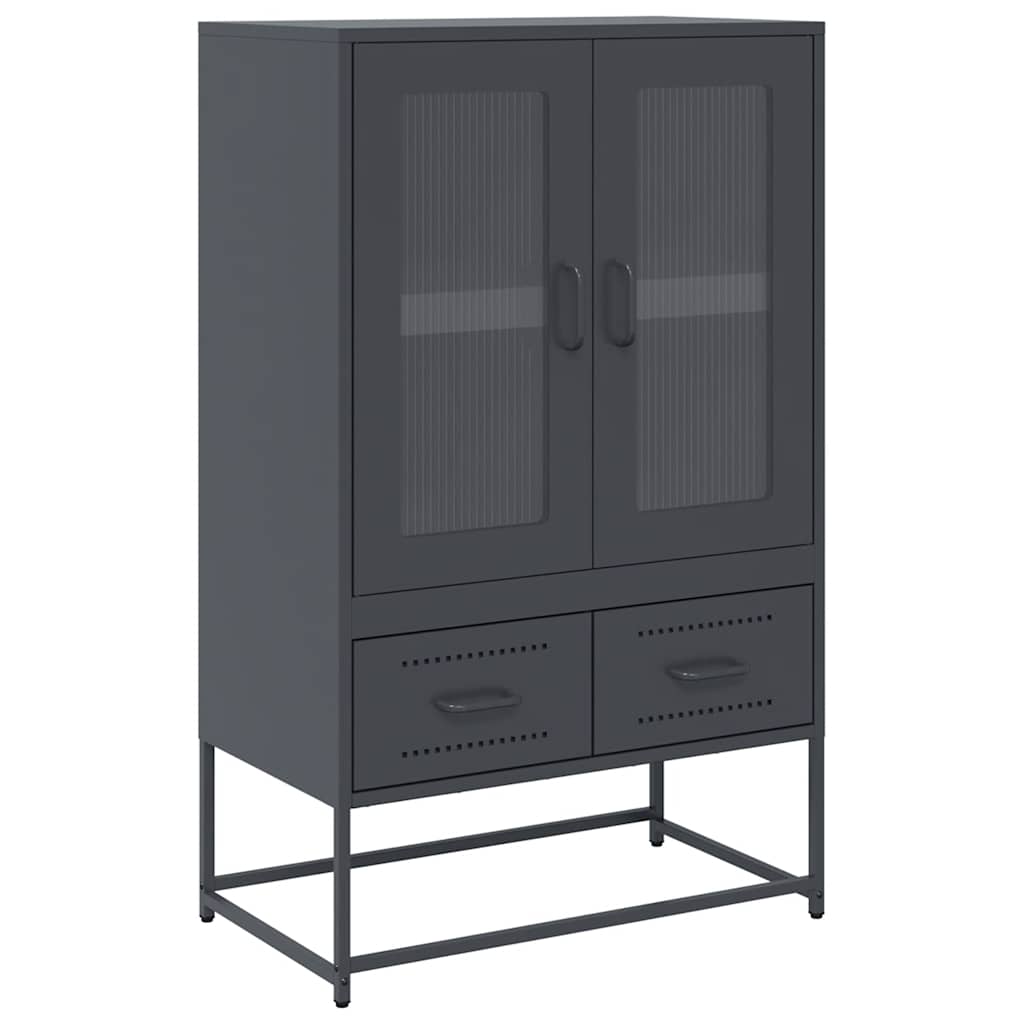 Hoge kast 68x39x111,5 cm staal antracietkleurig is nu te koop bij PeponiXL, paradijselijk wonen!