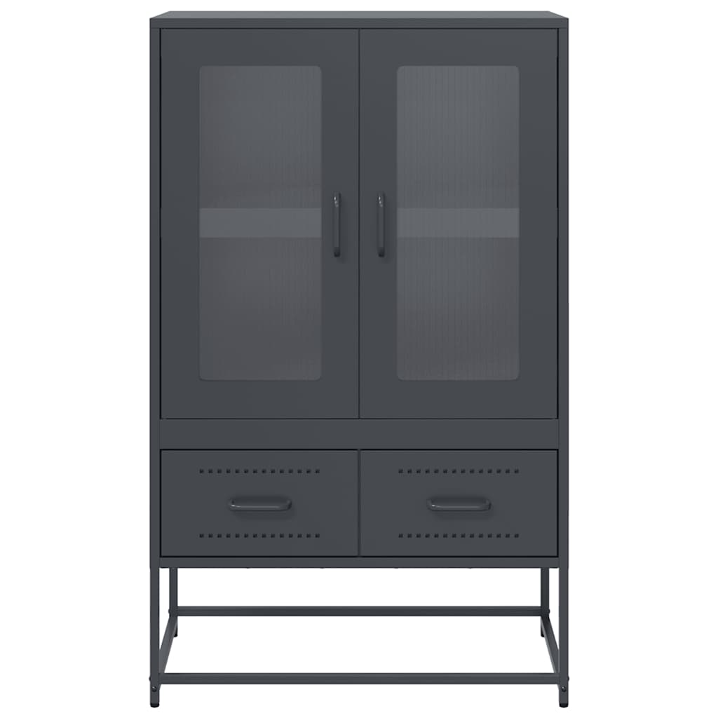 Hoge kast 68x39x111,5 cm staal antracietkleurig is nu te koop bij PeponiXL, paradijselijk wonen!