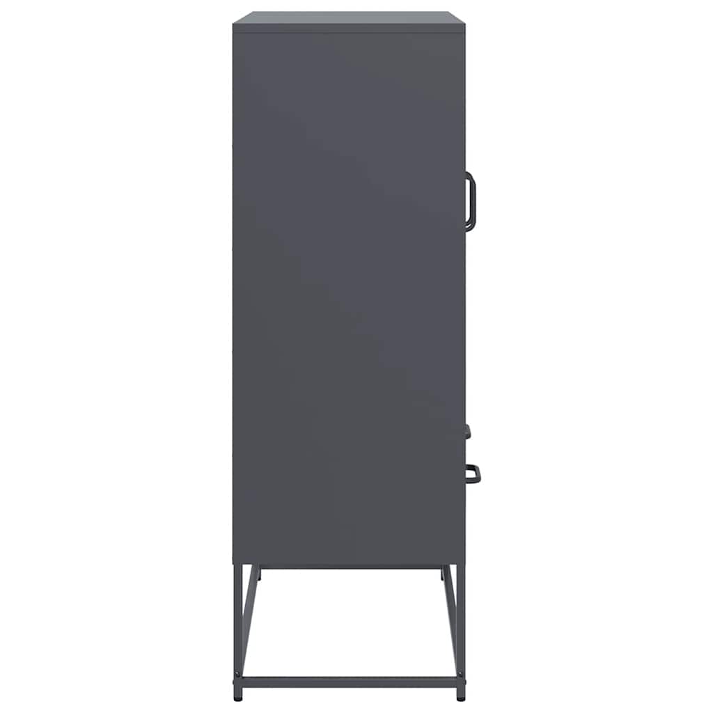 Hoge kast 68x39x111,5 cm staal antracietkleurig is nu te koop bij PeponiXL, paradijselijk wonen!