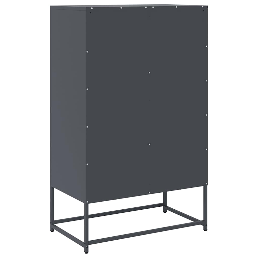 Hoge kast 68x39x111,5 cm staal antracietkleurig is nu te koop bij PeponiXL, paradijselijk wonen!