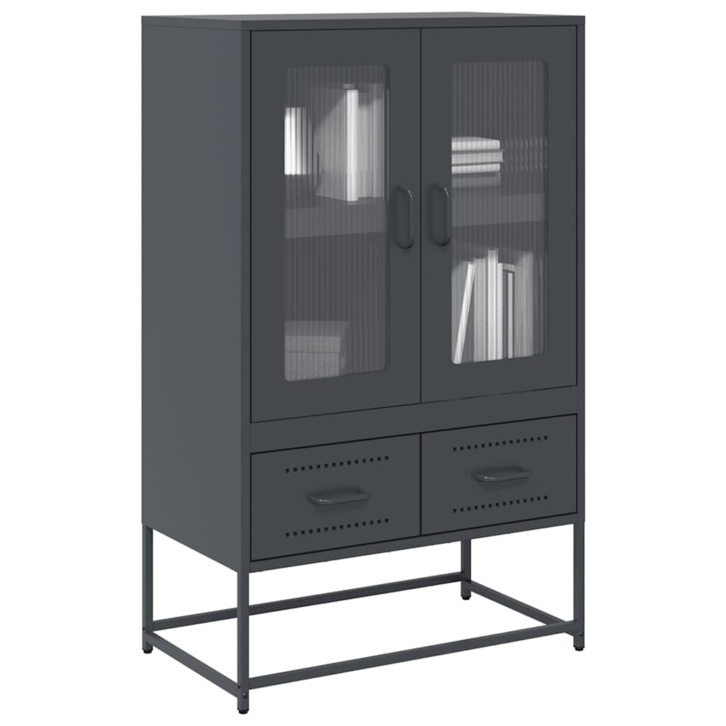 Hoge kast 68x39x111,5 cm staal antracietkleurig is nu te koop bij PeponiXL, paradijselijk wonen!
