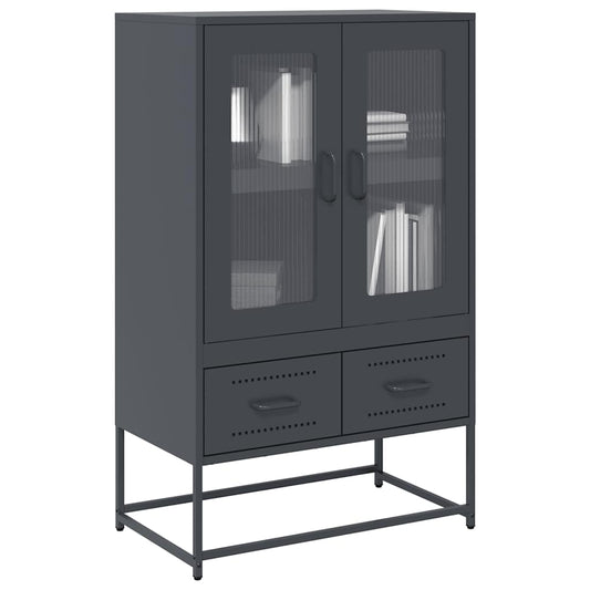 Hoge kast 68x39x111,5 cm staal antracietkleurig is nu te koop bij PeponiXL, paradijselijk wonen!