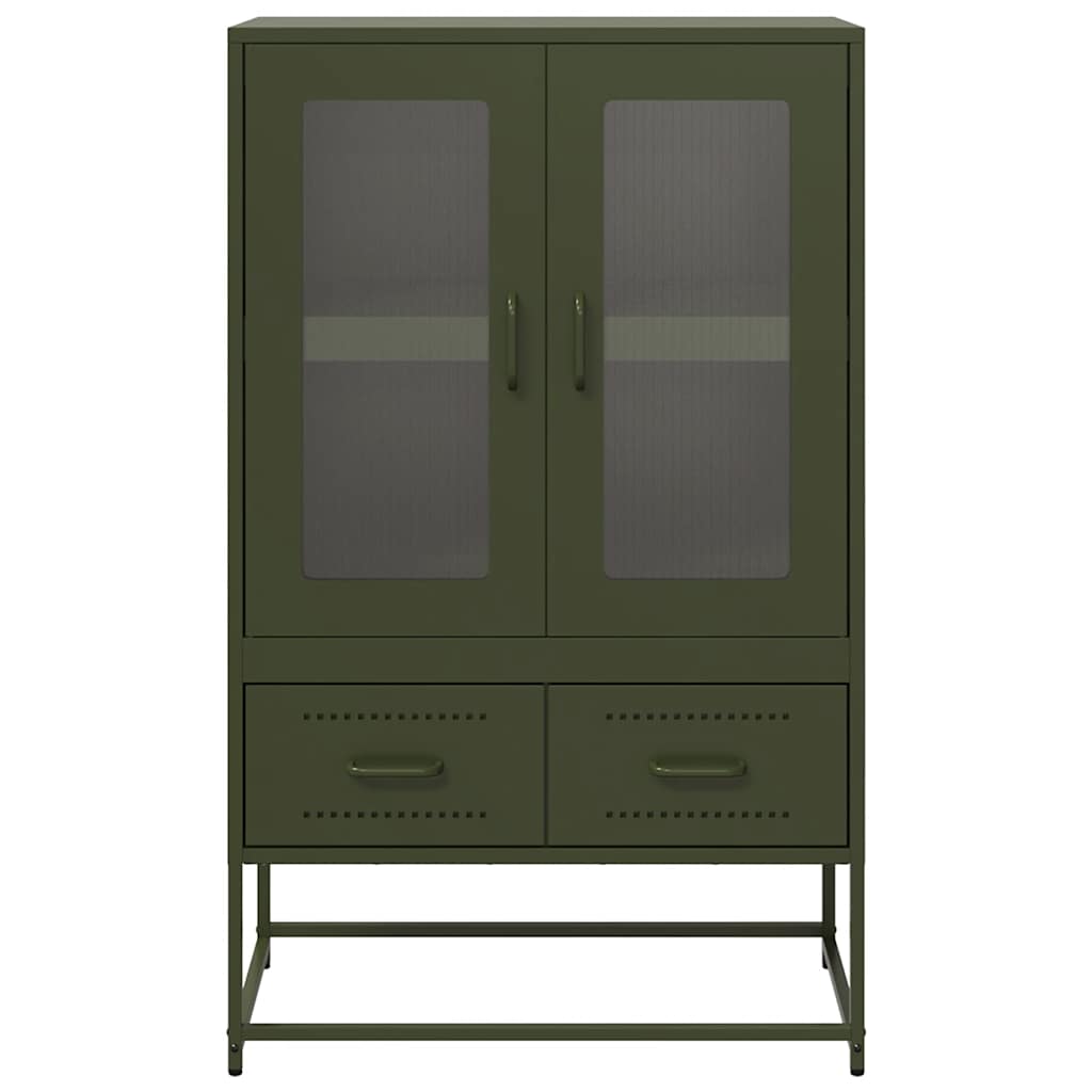 Hoge kast 68x39x111,5 cm staal olijfgroen is nu te koop bij PeponiXL, paradijselijk wonen!