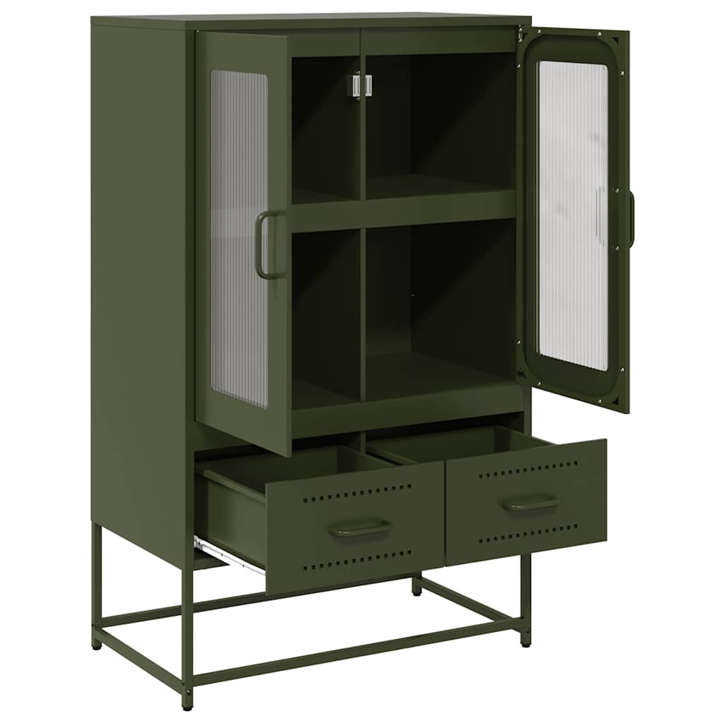 Hoge kast 68x39x111,5 cm staal olijfgroen is nu te koop bij PeponiXL, paradijselijk wonen!