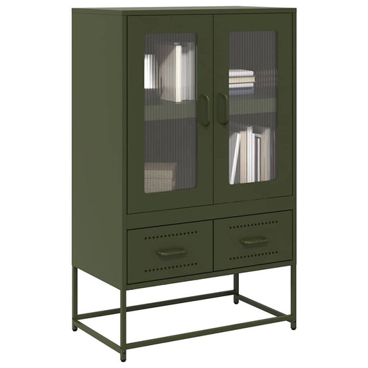 Hoge kast 68x39x111,5 cm staal olijfgroen is nu te koop bij PeponiXL, paradijselijk wonen!