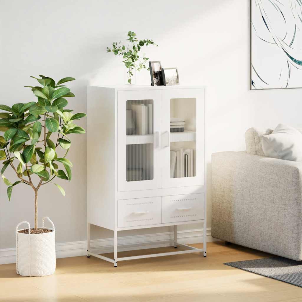 Hoge kast 68x39x111,5 cm staal wit is nu te koop bij PeponiXL, paradijselijk wonen!