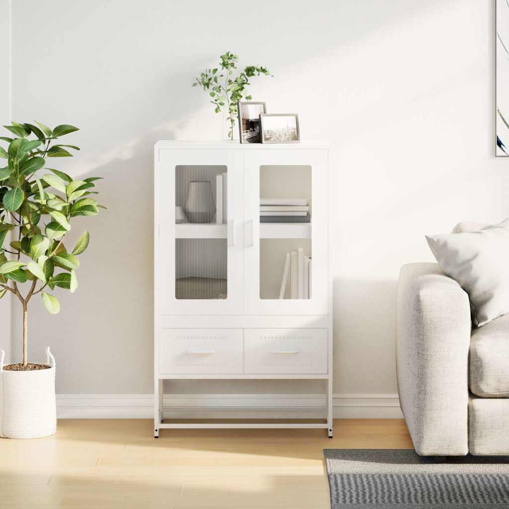 Hoge kast 68x39x111,5 cm staal wit is nu te koop bij PeponiXL, paradijselijk wonen!
