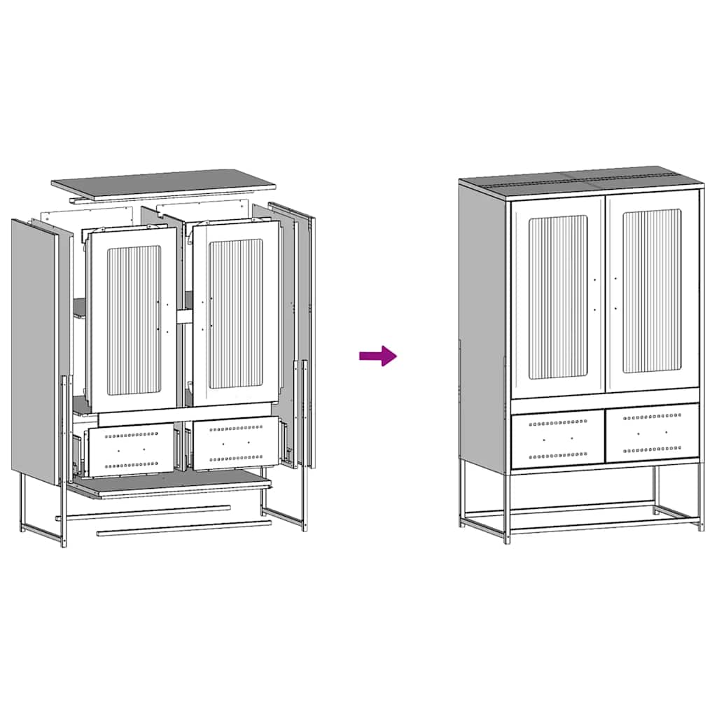 Hoge kast 68x39x111,5 cm staal wit is nu te koop bij PeponiXL, paradijselijk wonen!