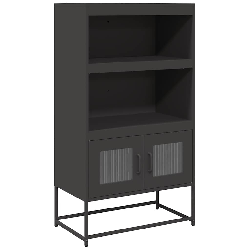 Hoge kast 68x39x123 cm staal zwart is nu te koop bij PeponiXL, paradijselijk wonen!