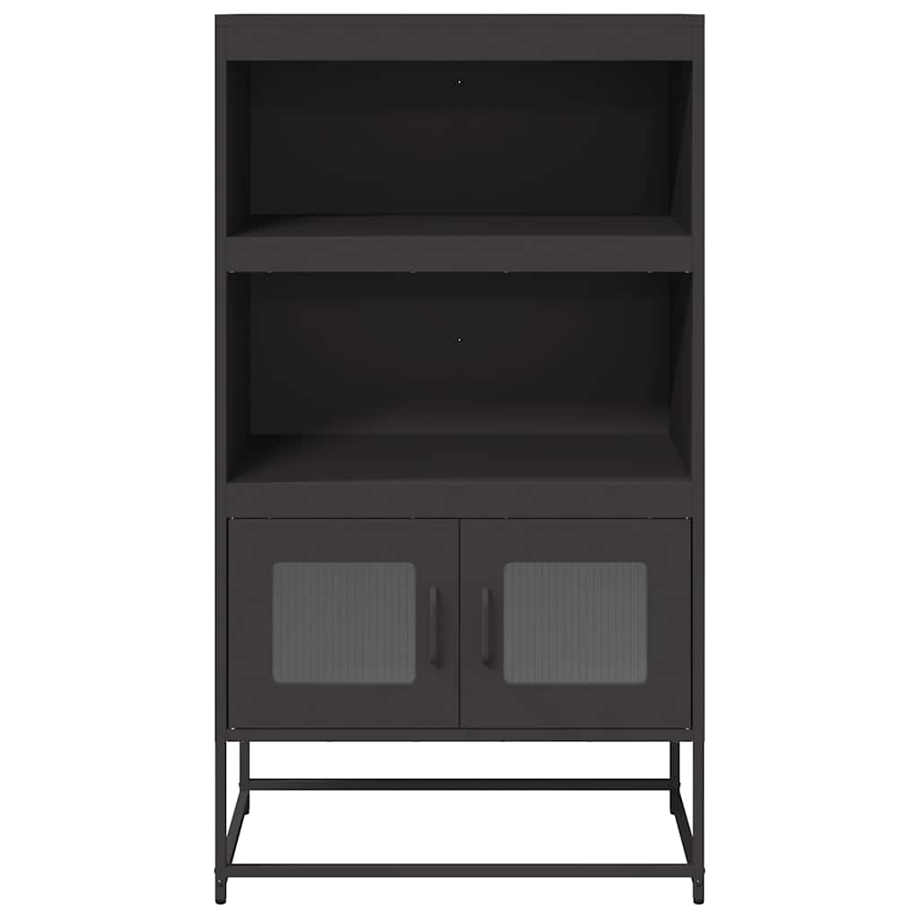 Hoge kast 68x39x123 cm staal zwart is nu te koop bij PeponiXL, paradijselijk wonen!