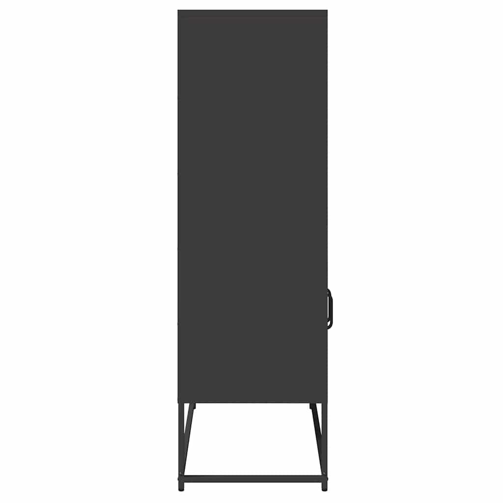 Hoge kast 68x39x123 cm staal zwart is nu te koop bij PeponiXL, paradijselijk wonen!