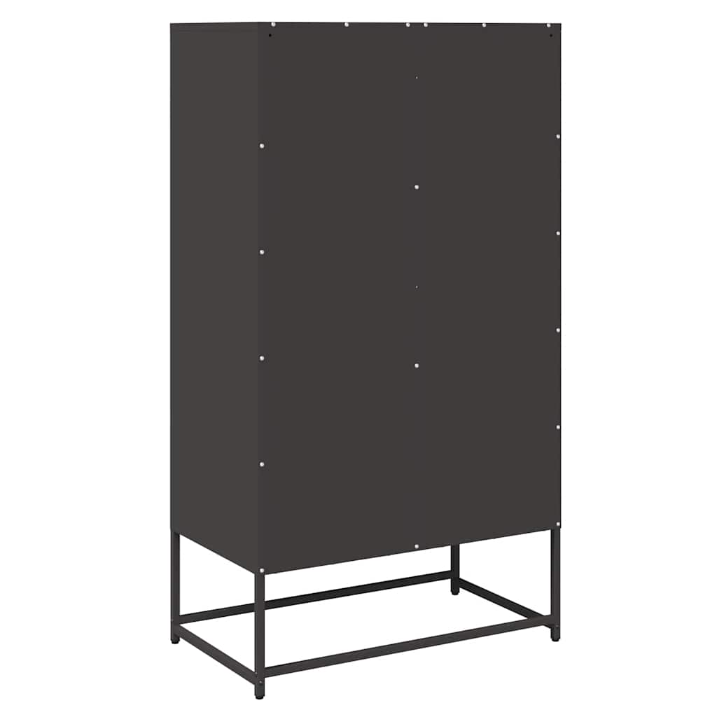 Hoge kast 68x39x123 cm staal zwart is nu te koop bij PeponiXL, paradijselijk wonen!