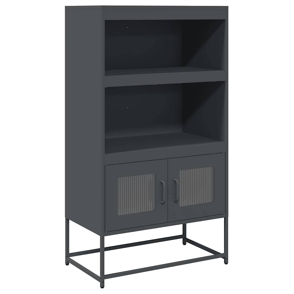 Hoge kast 68x39x123 cm staal antracietkleurig is nu te koop bij PeponiXL, paradijselijk wonen!