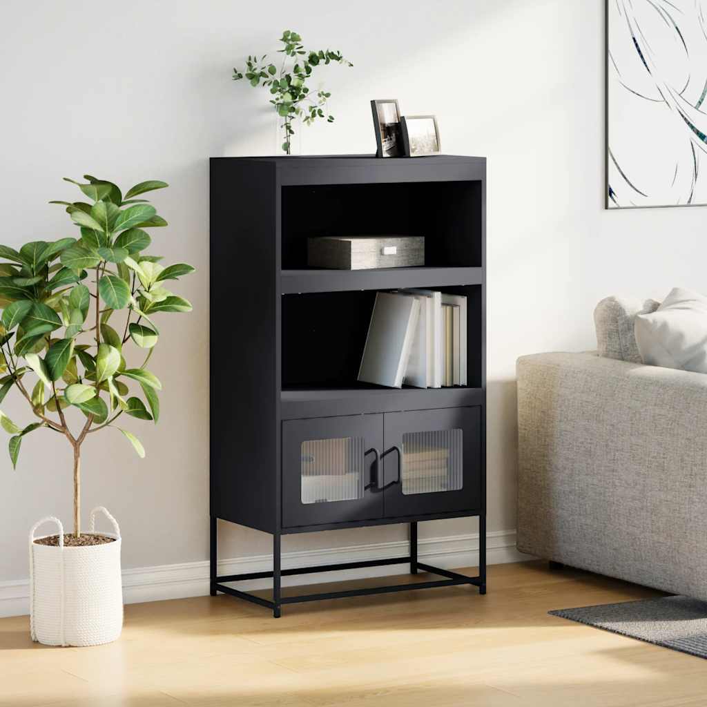 Hoge kast 68x39x123 cm staal antracietkleurig is nu te koop bij PeponiXL, paradijselijk wonen!