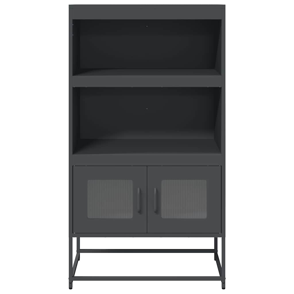 Hoge kast 68x39x123 cm staal antracietkleurig is nu te koop bij PeponiXL, paradijselijk wonen!