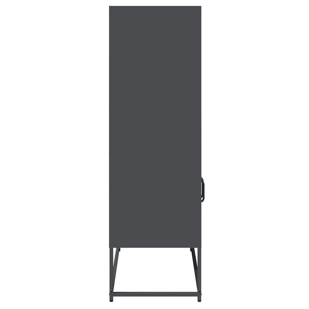 Hoge kast 68x39x123 cm staal antracietkleurig is nu te koop bij PeponiXL, paradijselijk wonen!