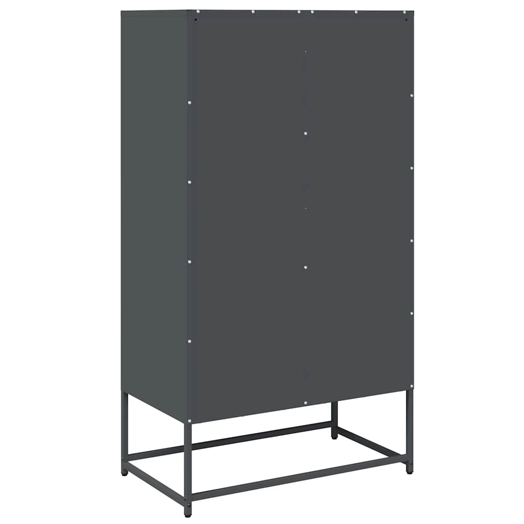 Hoge kast 68x39x123 cm staal antracietkleurig is nu te koop bij PeponiXL, paradijselijk wonen!