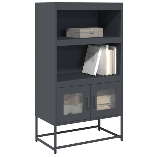 Hoge kast 68x39x123 cm staal antracietkleurig is nu te koop bij PeponiXL, paradijselijk wonen!