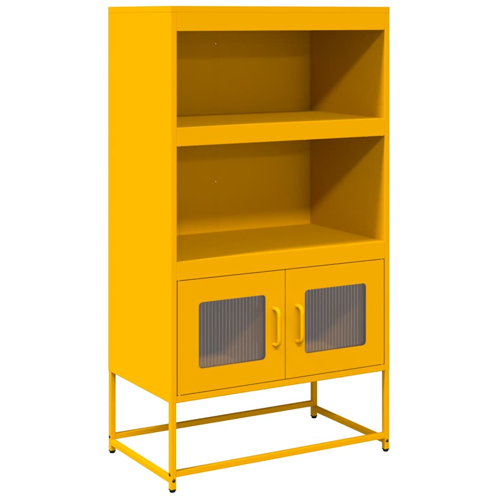 Hoge kast 68x39x123 cm staal mosterdgeel is nu te koop bij PeponiXL, paradijselijk wonen!