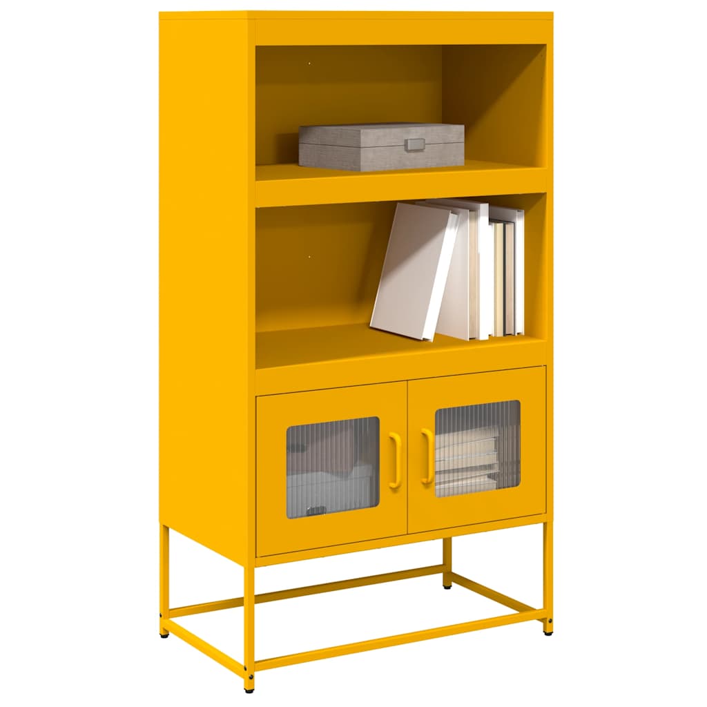 Hoge kast 68x39x123 cm staal mosterdgeel is nu te koop bij PeponiXL, paradijselijk wonen!