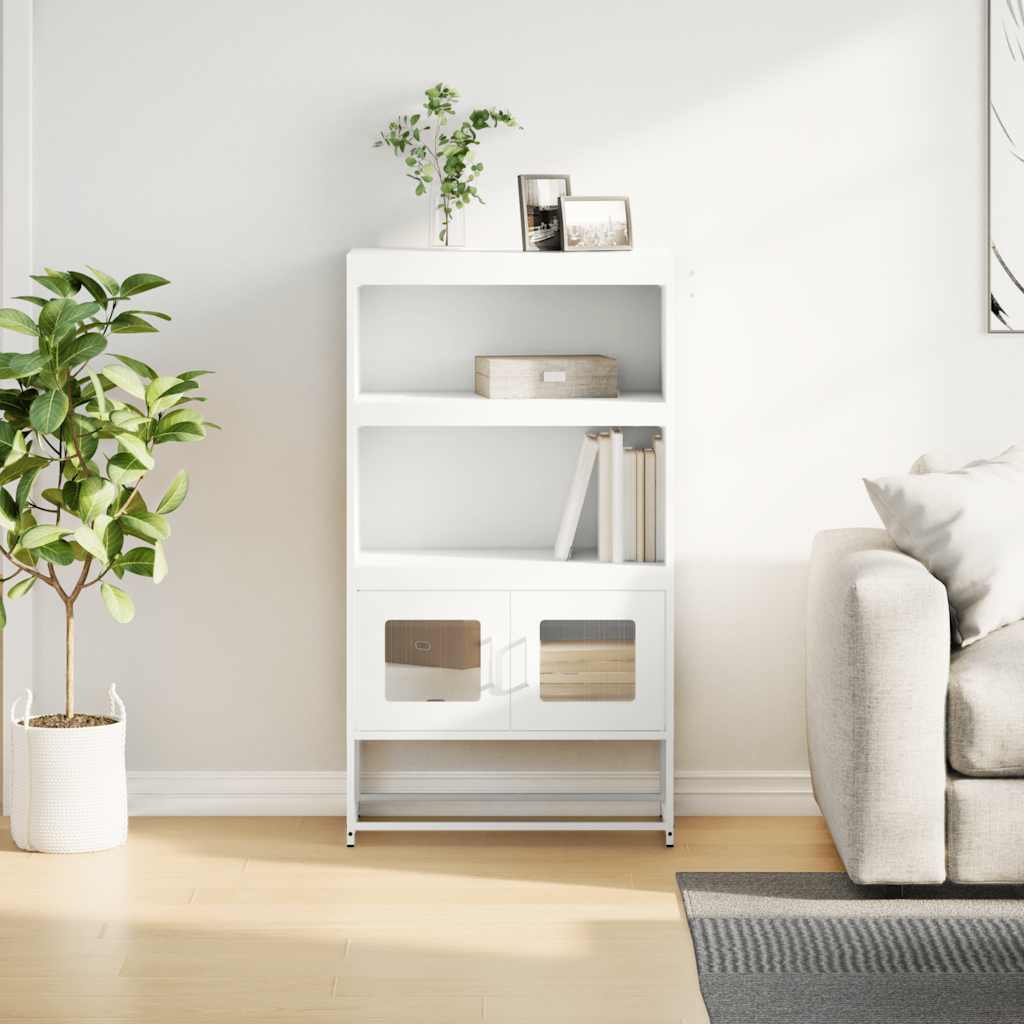 Hoge kast 68x39x123 cm staal wit is nu te koop bij PeponiXL, paradijselijk wonen!