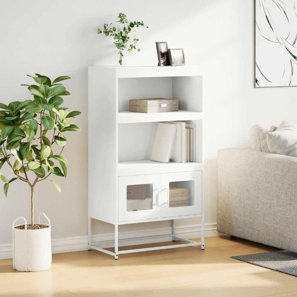 Hoge kast 68x39x123 cm staal wit is nu te koop bij PeponiXL, paradijselijk wonen!