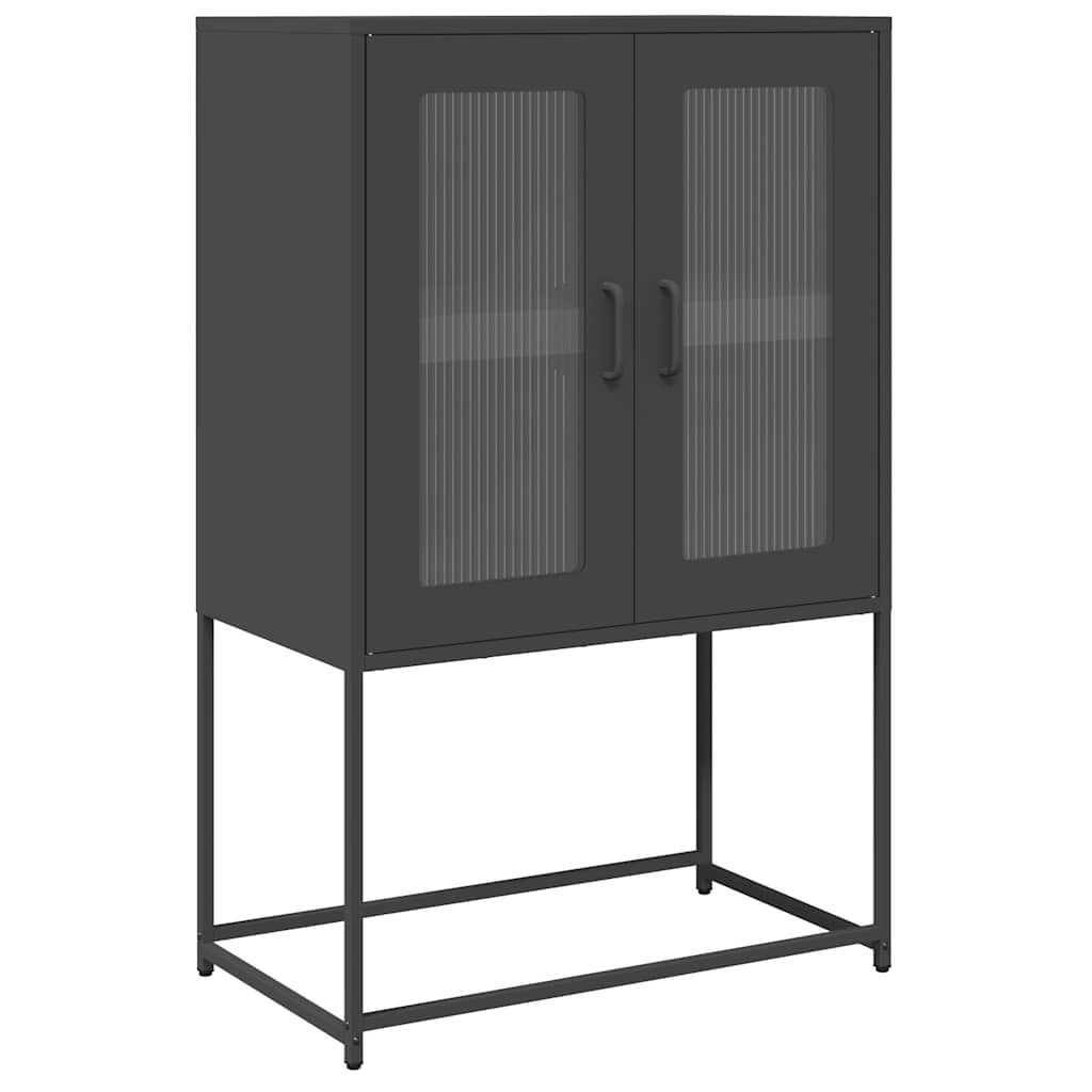Hoge kast 68x39x107 cm staal zwart is nu te koop bij PeponiXL, paradijselijk wonen!