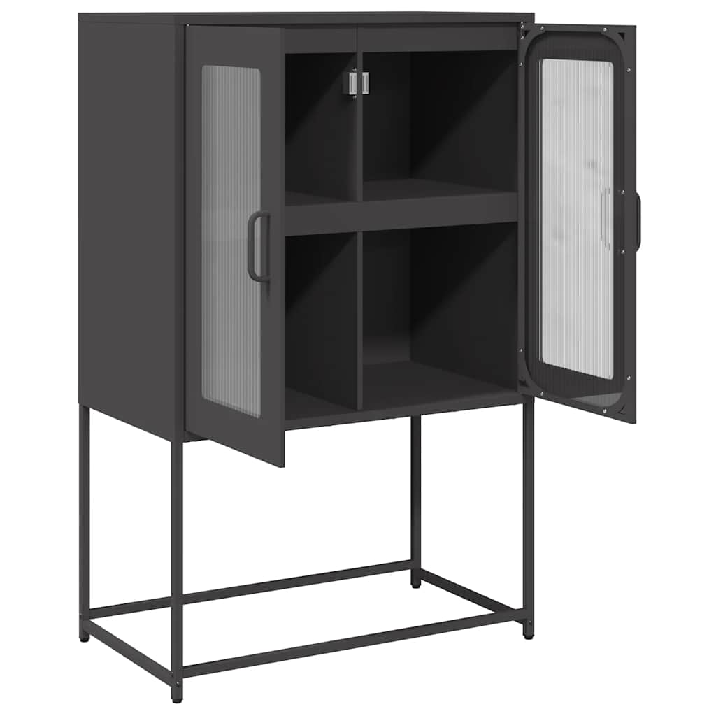 Hoge kast 68x39x107 cm staal zwart is nu te koop bij PeponiXL, paradijselijk wonen!
