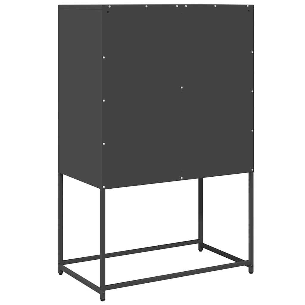 Hoge kast 68x39x107 cm staal zwart is nu te koop bij PeponiXL, paradijselijk wonen!