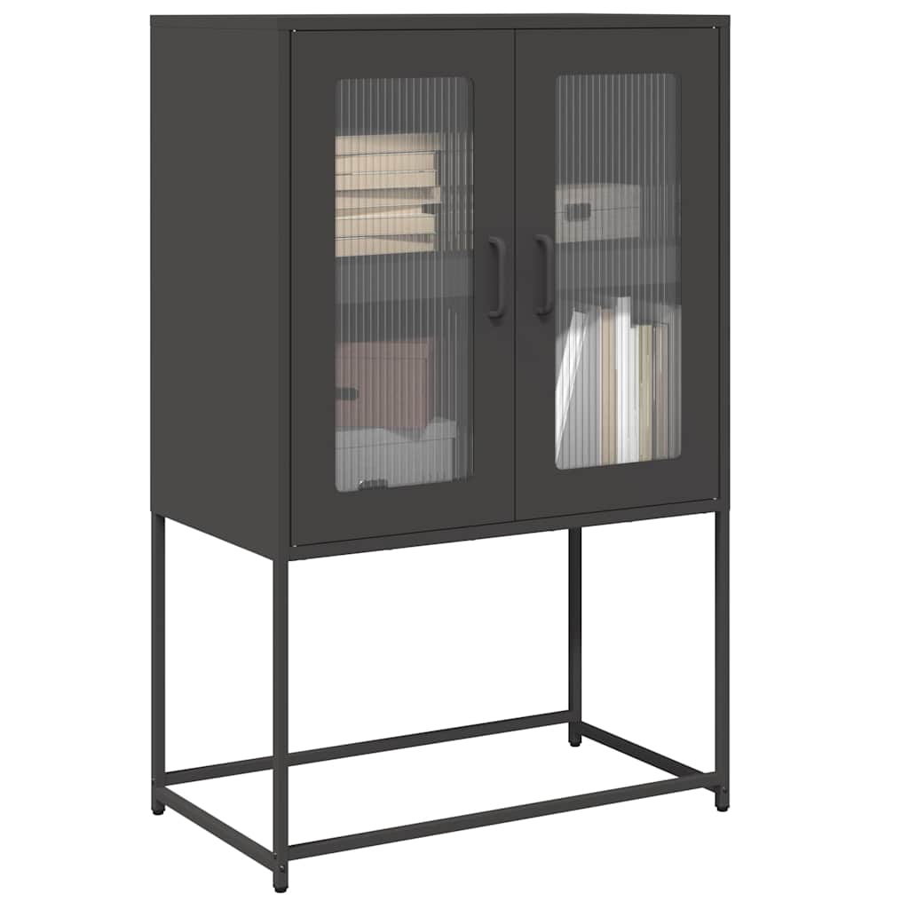Hoge kast 68x39x107 cm staal zwart is nu te koop bij PeponiXL, paradijselijk wonen!