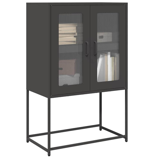 Hoge kast 68x39x107 cm staal zwart is nu te koop bij PeponiXL, paradijselijk wonen!
