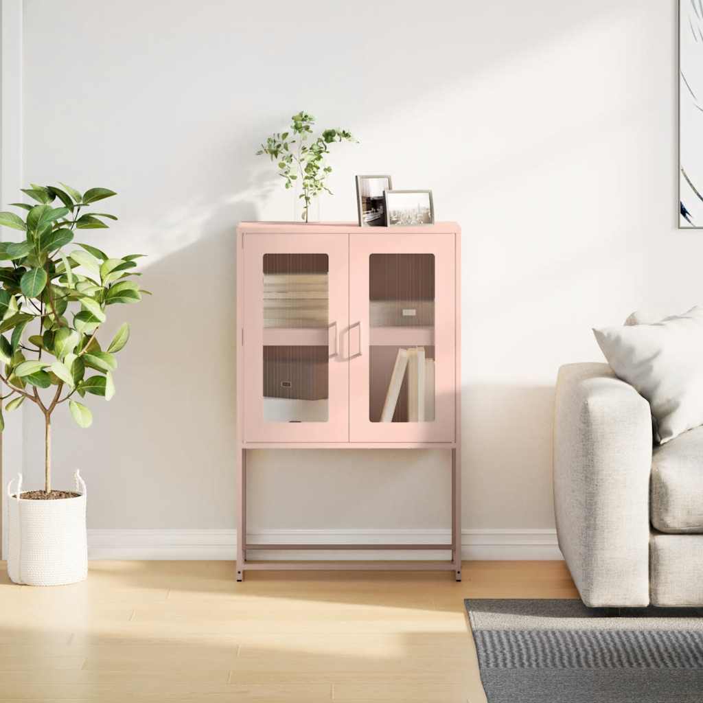 Hoge kast 68x39x107 cm staal roze is nu te koop bij PeponiXL, paradijselijk wonen!