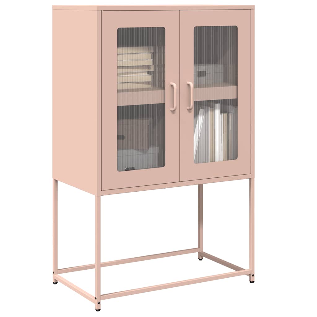 Hoge kast 68x39x107 cm staal roze is nu te koop bij PeponiXL, paradijselijk wonen!