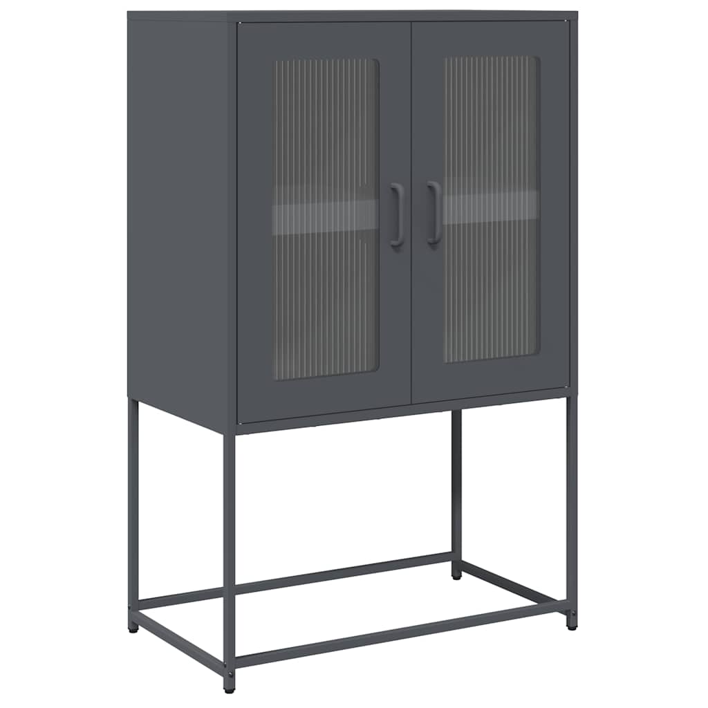 Hoge kast 68x39x107 cm staal antracietkleurig is nu te koop bij PeponiXL, paradijselijk wonen!