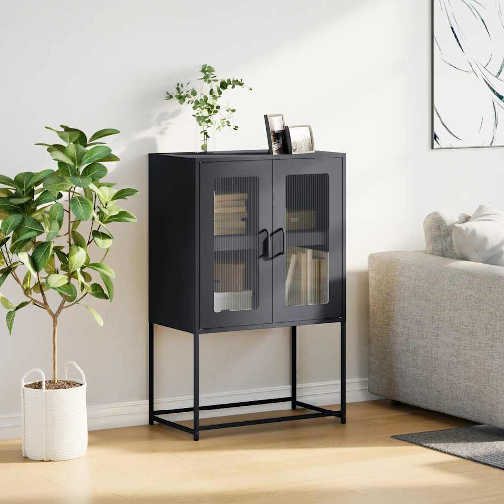 Hoge kast 68x39x107 cm staal antracietkleurig is nu te koop bij PeponiXL, paradijselijk wonen!