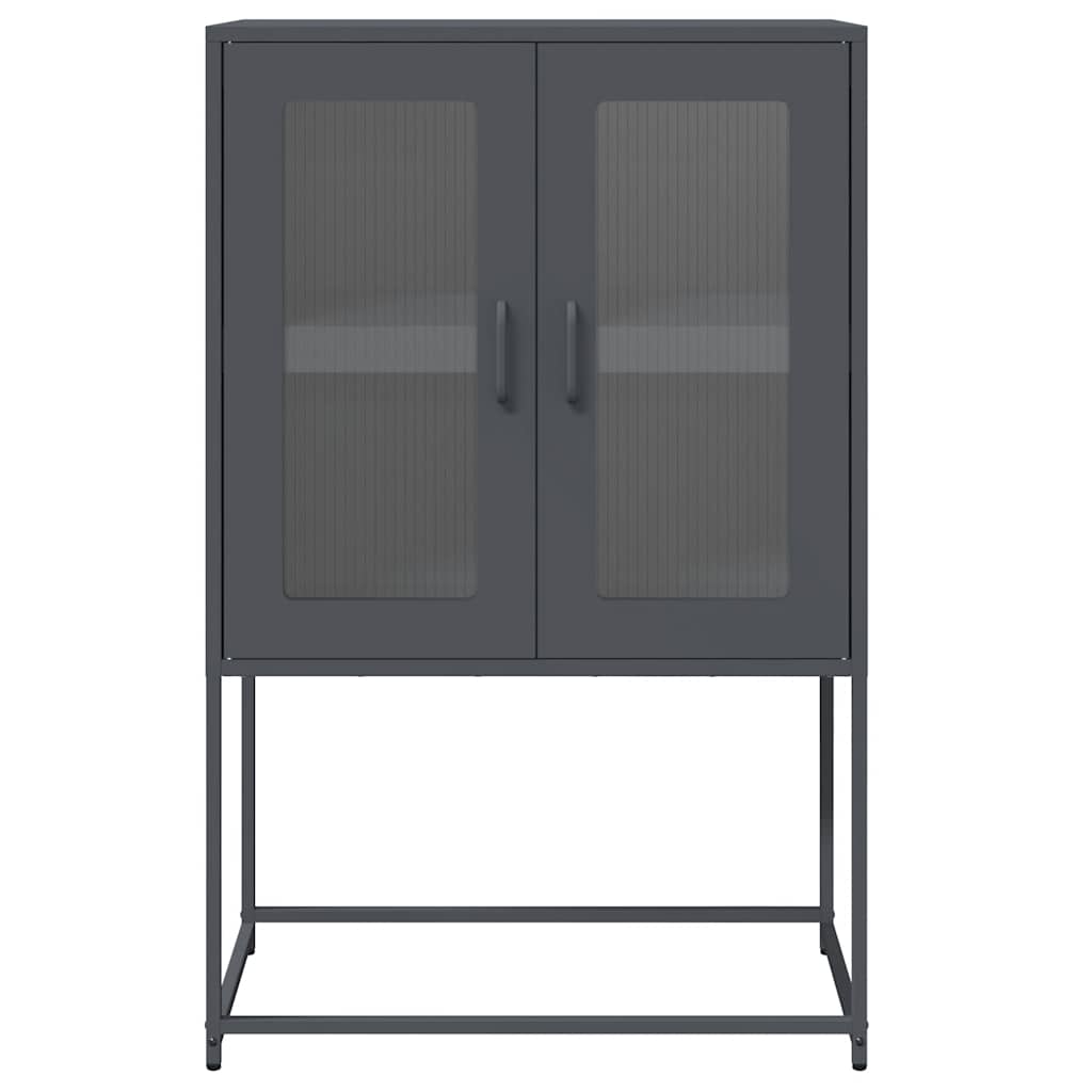 Hoge kast 68x39x107 cm staal antracietkleurig is nu te koop bij PeponiXL, paradijselijk wonen!